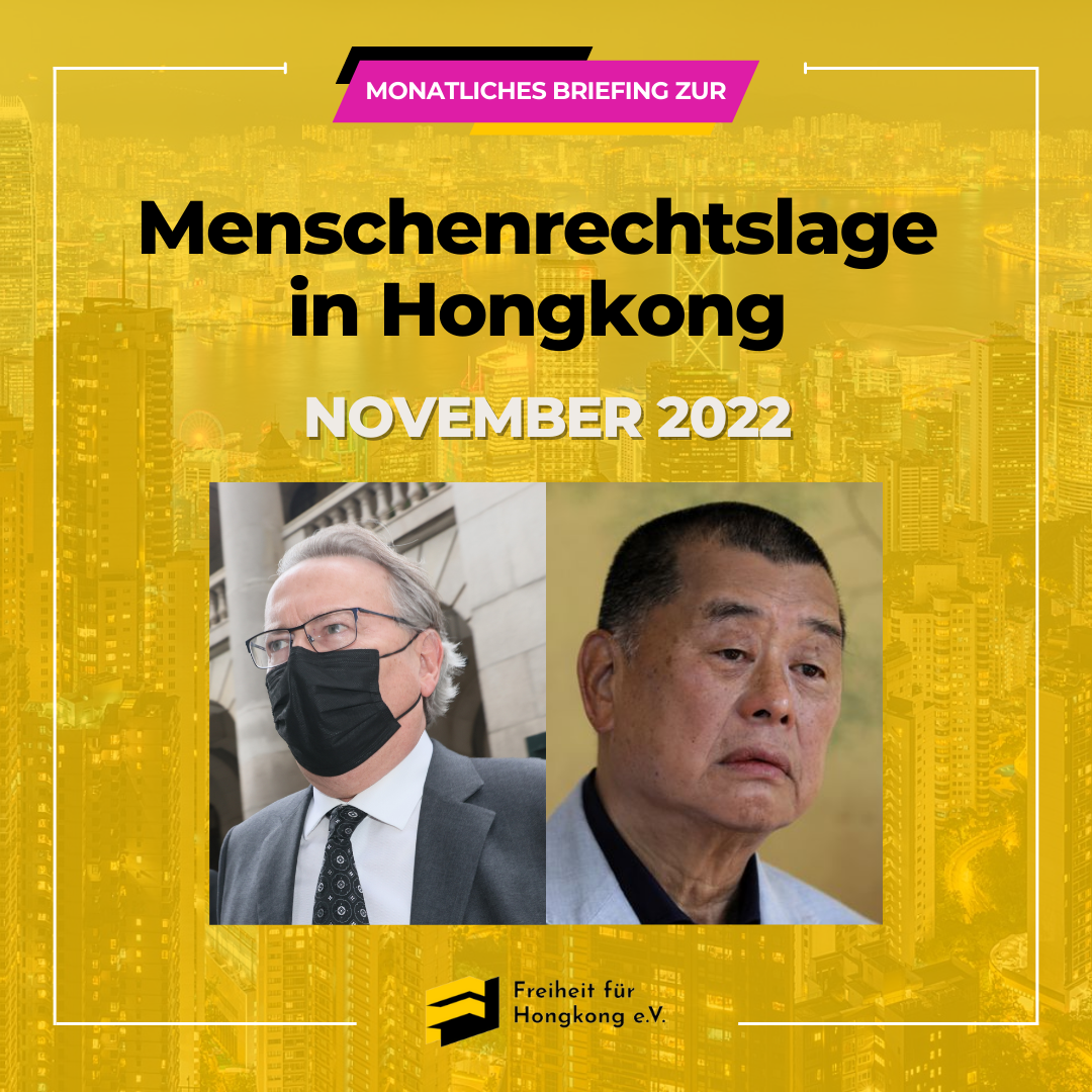 Menschenrechtslage in Hongkong Nov 2022